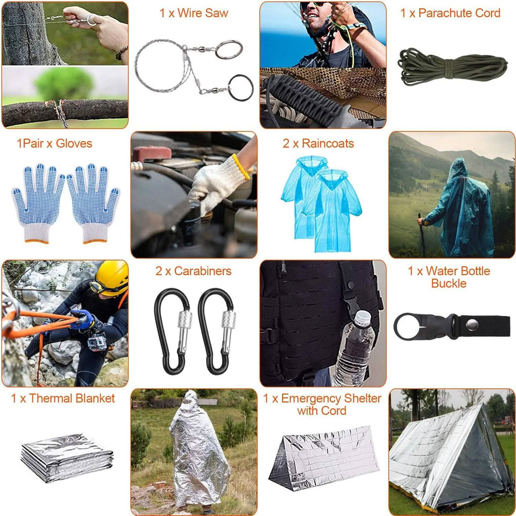 Emergency Survival Gear Tactical for Outdoor Adventure - 125 pieces