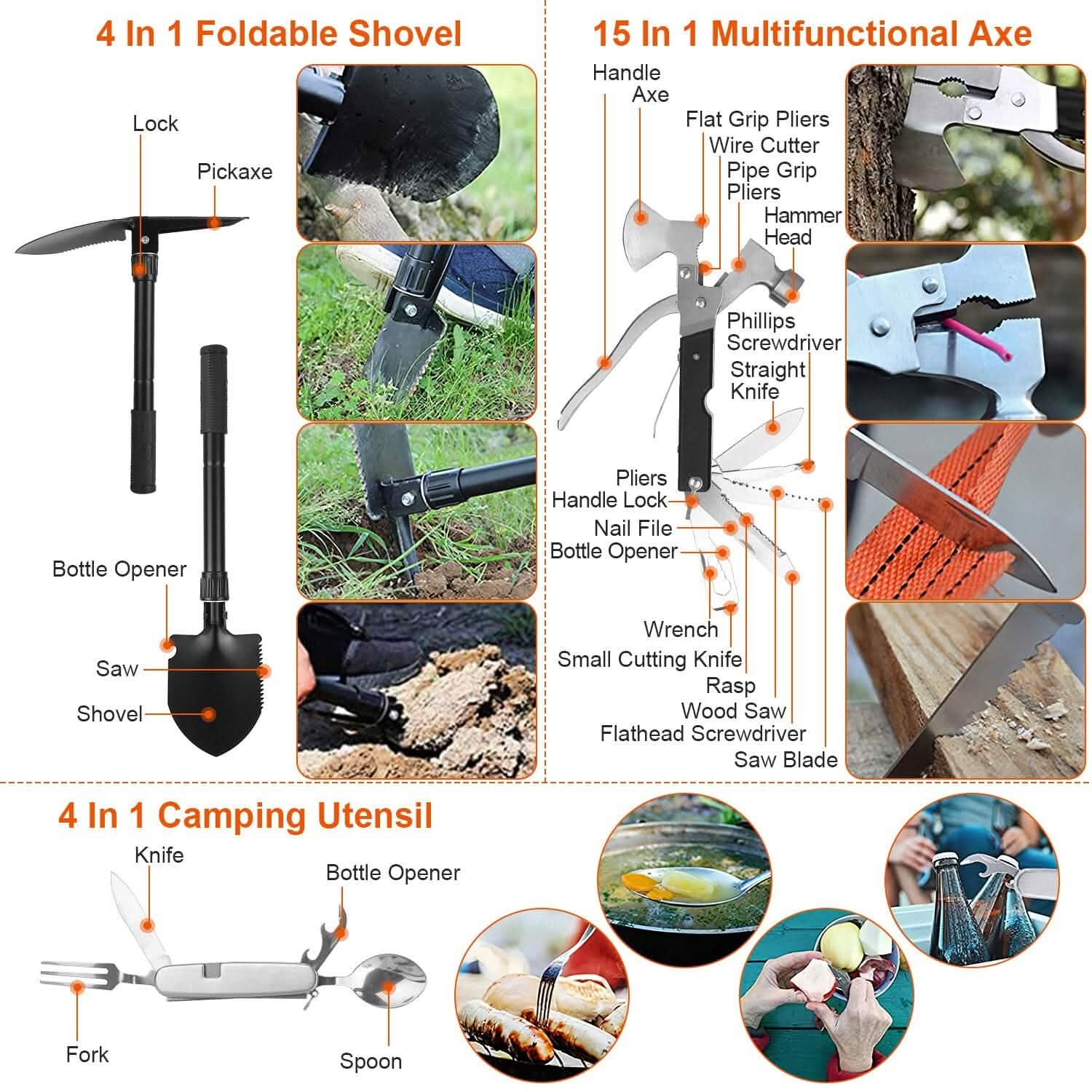 Emergency Survival Gear Tactical for Outdoor Adventure - 125 pieces
