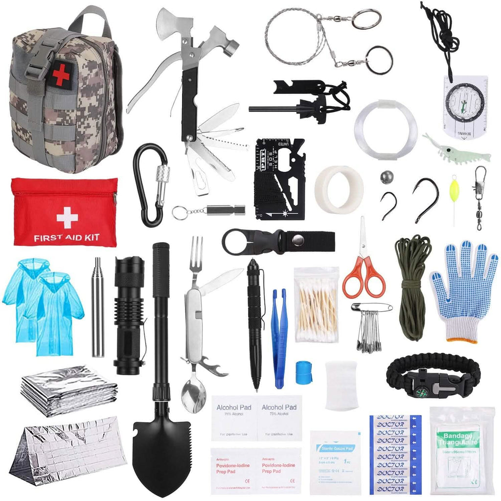 Emergency Survival Gear Tactical for Outdoor Adventure - 125 pieces