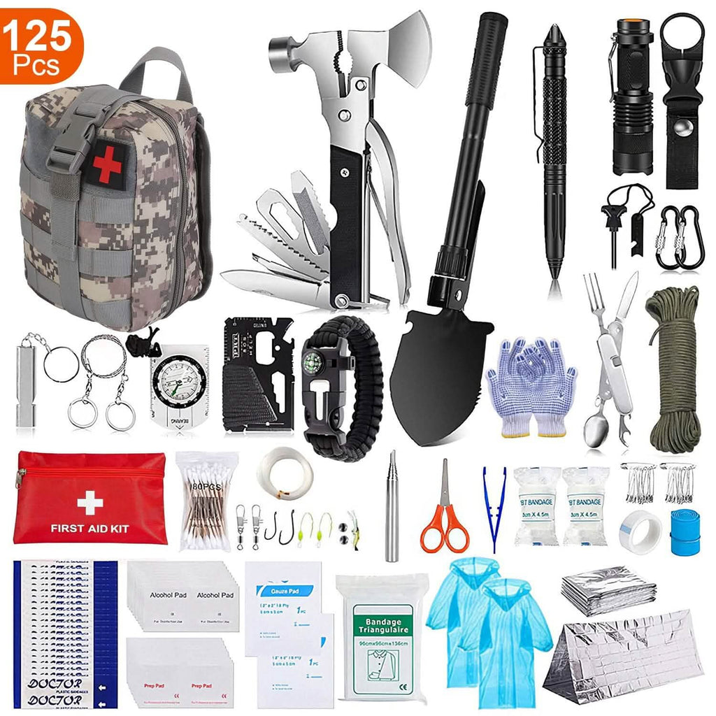 Emergency Survival Gear Tactical for Outdoor Adventure - 125 pieces