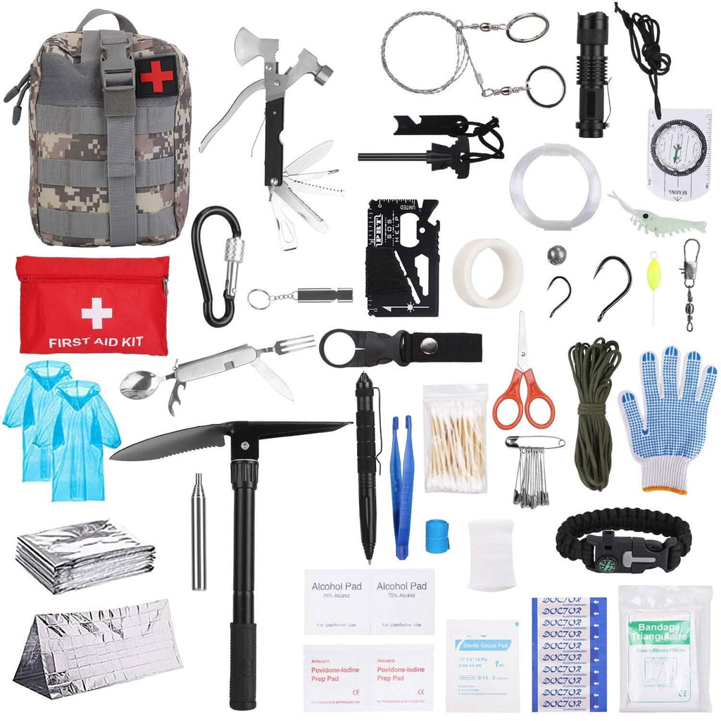Emergency Survival Gear Tactical for Outdoor Adventure - 125 pieces