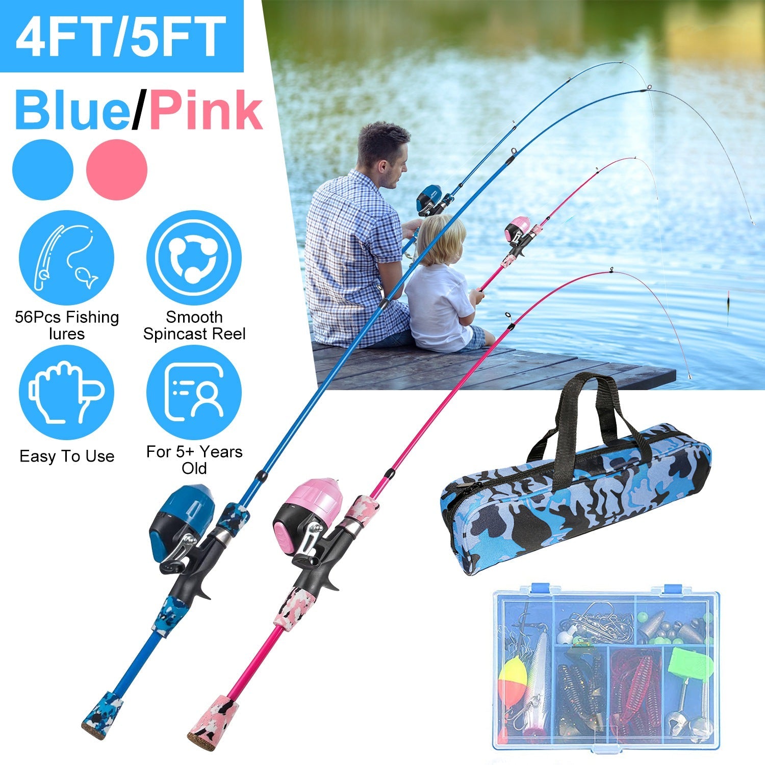 Kids Fishing Pole Set