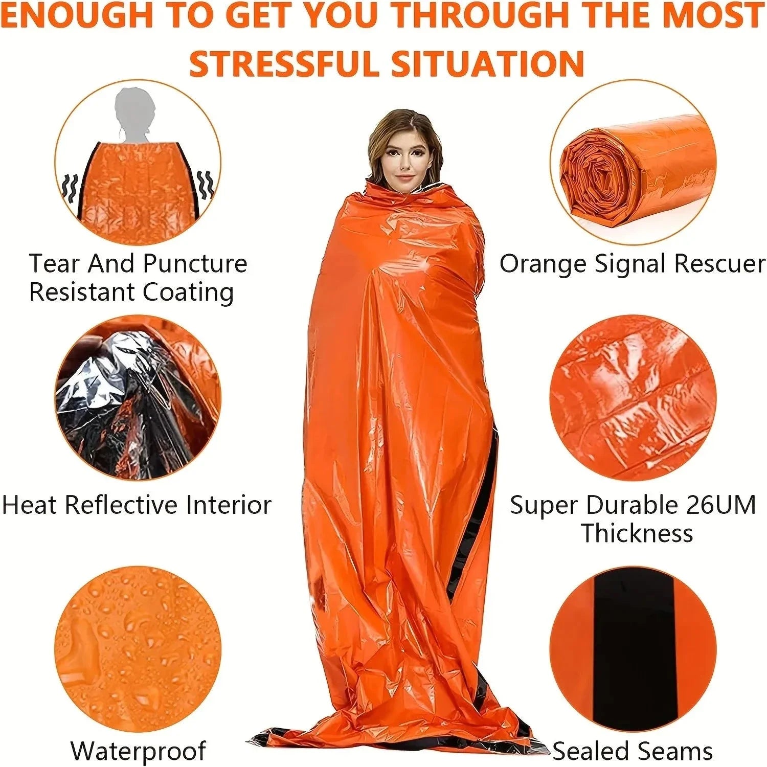 Emergency Survival Sleeping Bag – Portable Waterproof Mylar Thermal Bivy Sack