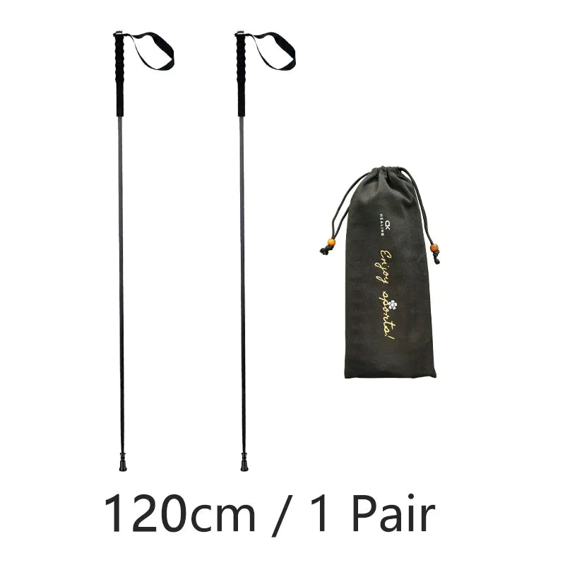 Ultra-Light Carbon Fiber Folding Trekking Pole Collapsible Hiking and Walking Stick