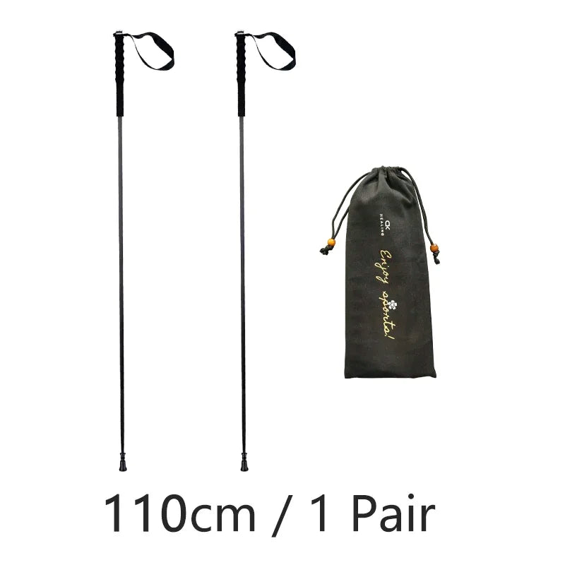 Ultra-Light Carbon Fiber Folding Trekking Pole Collapsible Hiking and Walking Stick