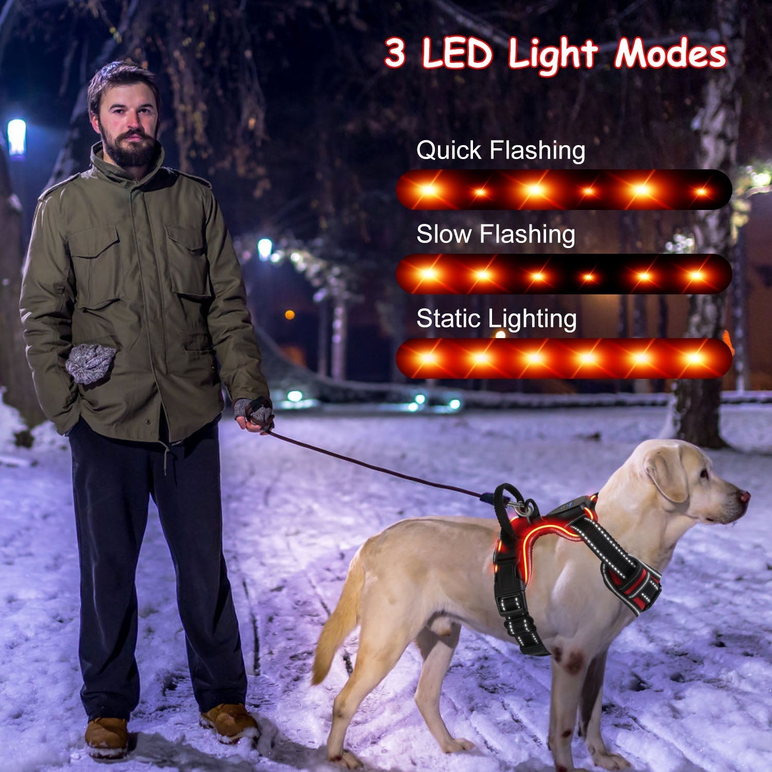 Light Up Dog Harness Rechargeable LED Dog Harness Vest