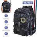 42L/11Gal Fishing Backpack Large Capacity Fishing Tackle Storage Bag with Rod Holders 16-Pocket Water-Resistant with Adjustable Padded Straps