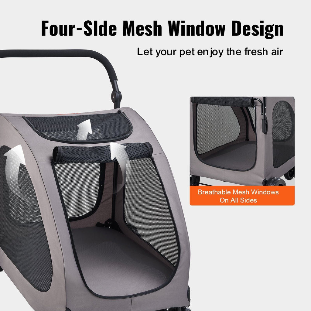 Pet Stroller 4-Wheel Dog Carrier 160lbs