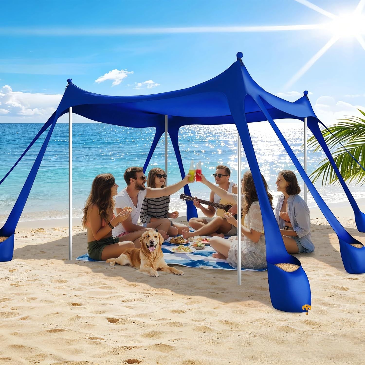 Portable Beach Tent Sun Shelter UPF 50+, 10x10 FT Pop-Up Canopy