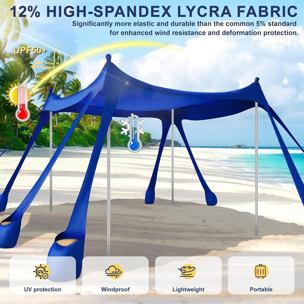 Portable Beach Tent Sun Shelter UPF 50+, 10x10 FT Pop-Up Canopy