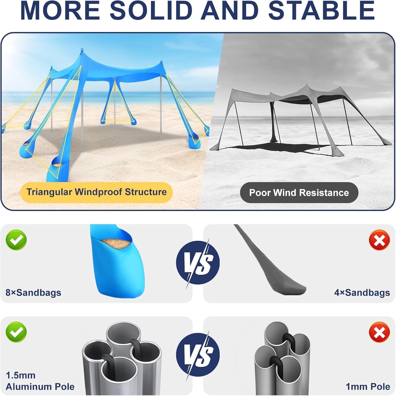 Portable Beach Tent Sun Shelter UPF 50+, 10x10 FT Pop-Up Canopy