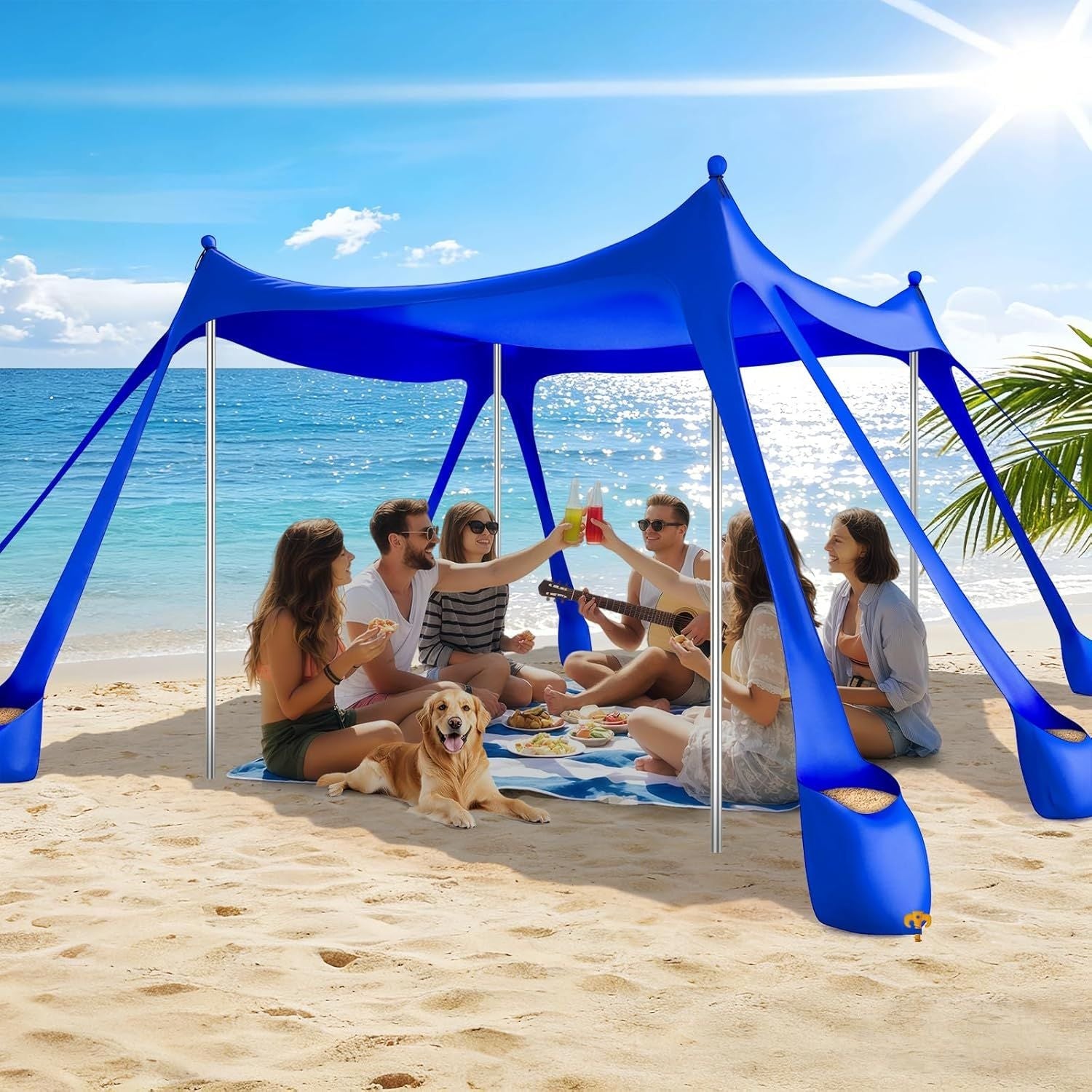 Portable Beach Tent Sun Shelter UPF 50+, 10x10 FT Pop-Up Canopy