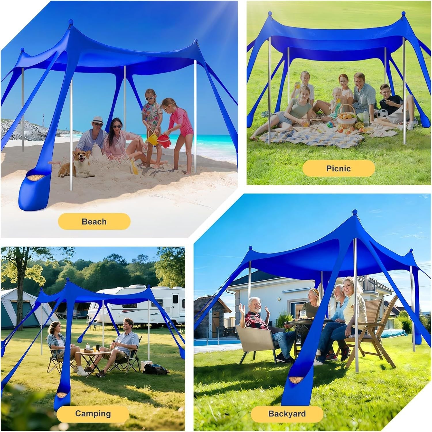 Portable Beach Tent Sun Shelter UPF 50+, 10x10 FT Pop-Up Canopy