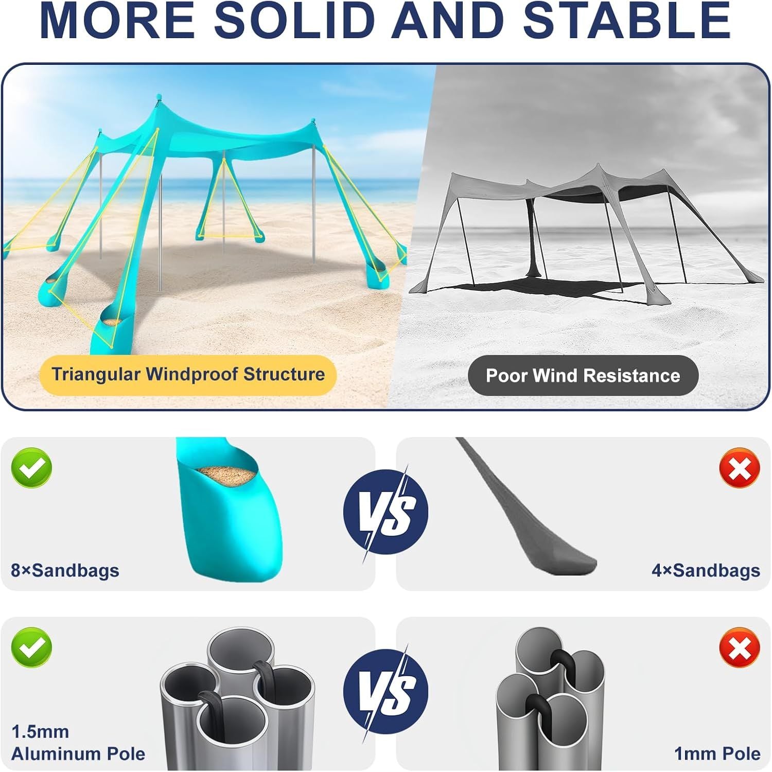 Portable Beach Tent Sun Shelter UPF 50+, 10x10 FT Pop-Up Canopy