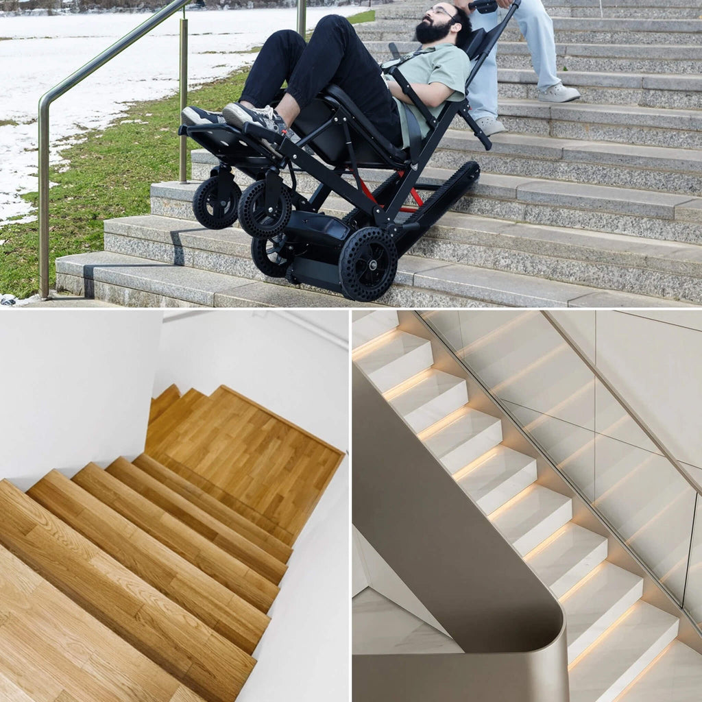 Heavy-Duty Electric Foldable Stair Climbing Wheelchair 450LBS