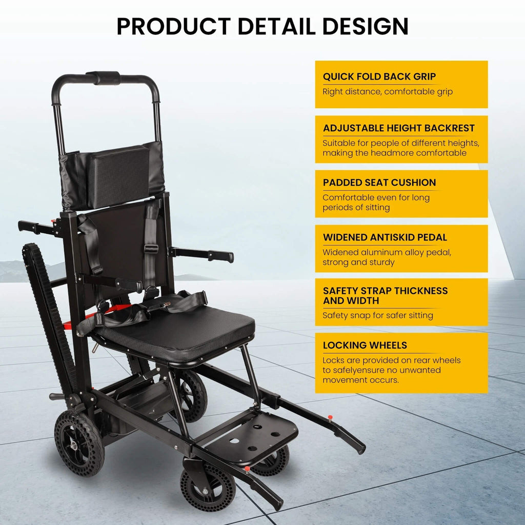 Heavy-Duty Electric Foldable Stair Climbing Wheelchair 450LBS