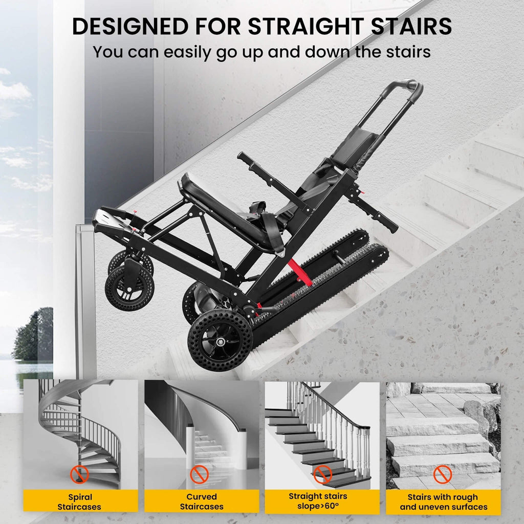 Heavy-Duty Electric Foldable Stair Climbing Wheelchair 450LBS