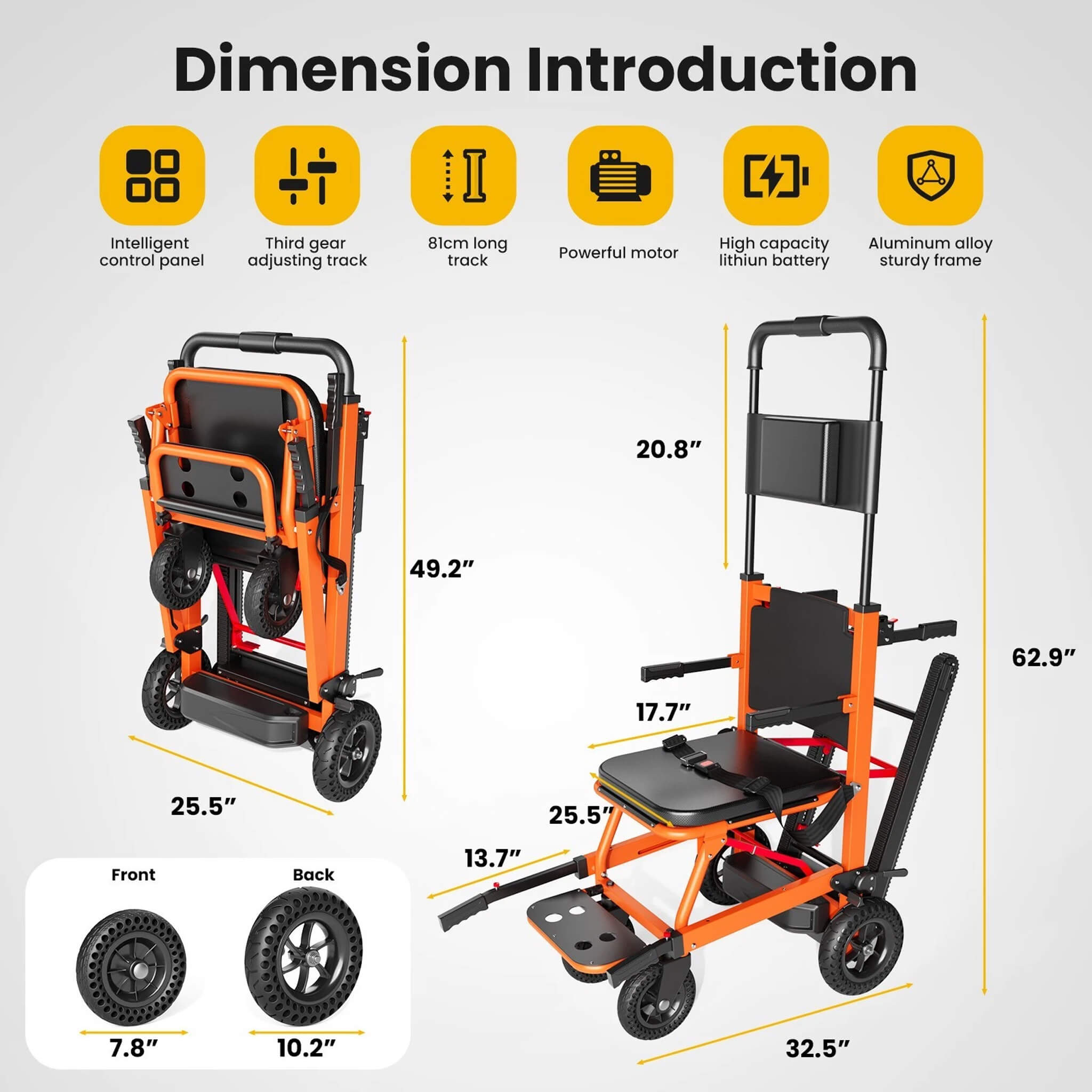 Heavy-Duty Motorized Stair Climbing Wheelchair