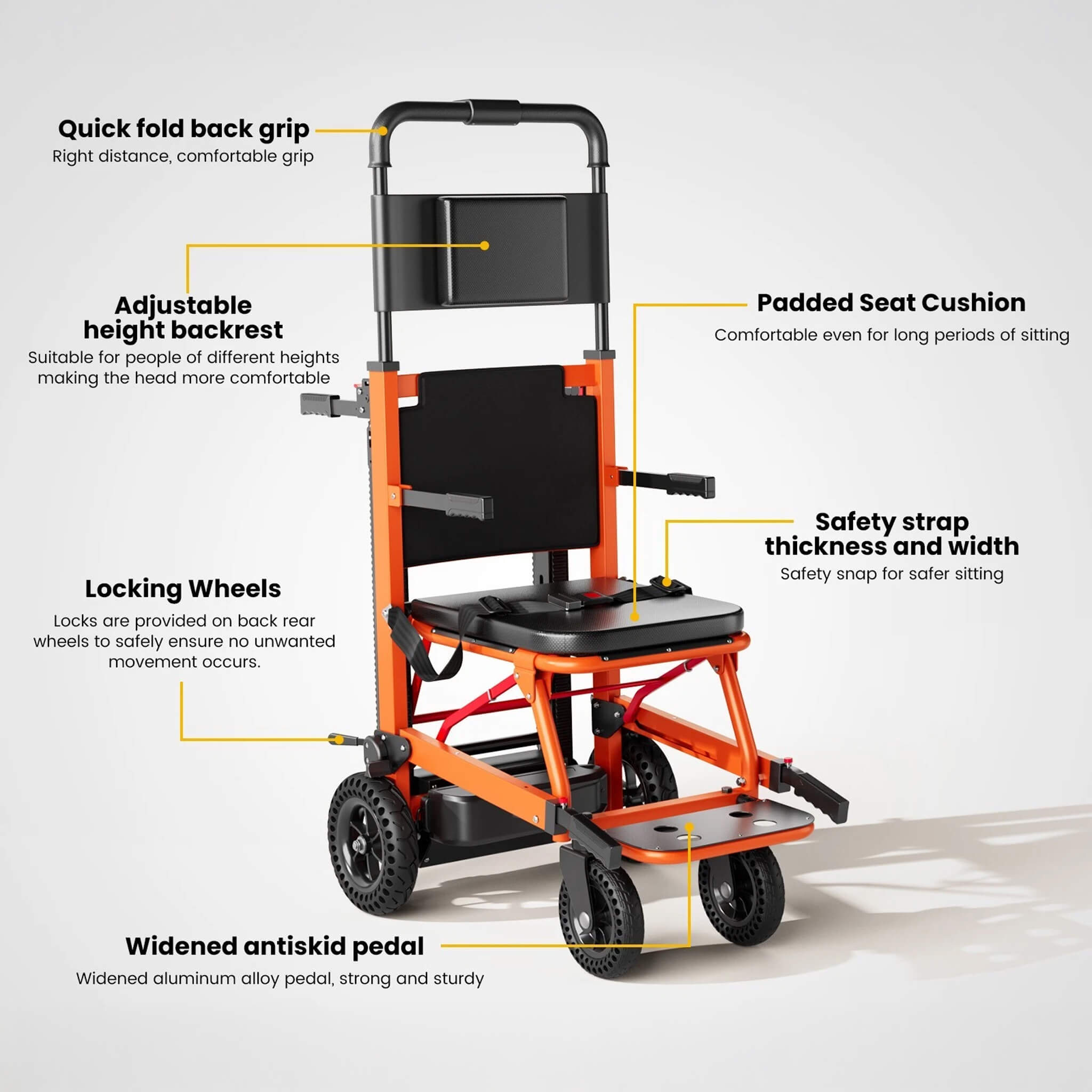 Heavy-Duty Motorized Stair Climbing Wheelchair