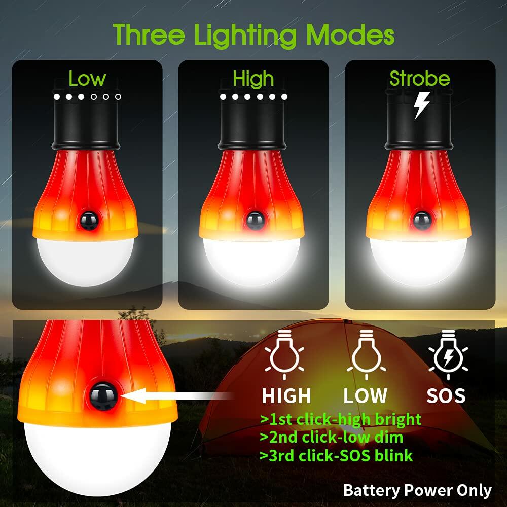 Portable LED Camping Lantern 4-Pack Emergency Light for Hiking