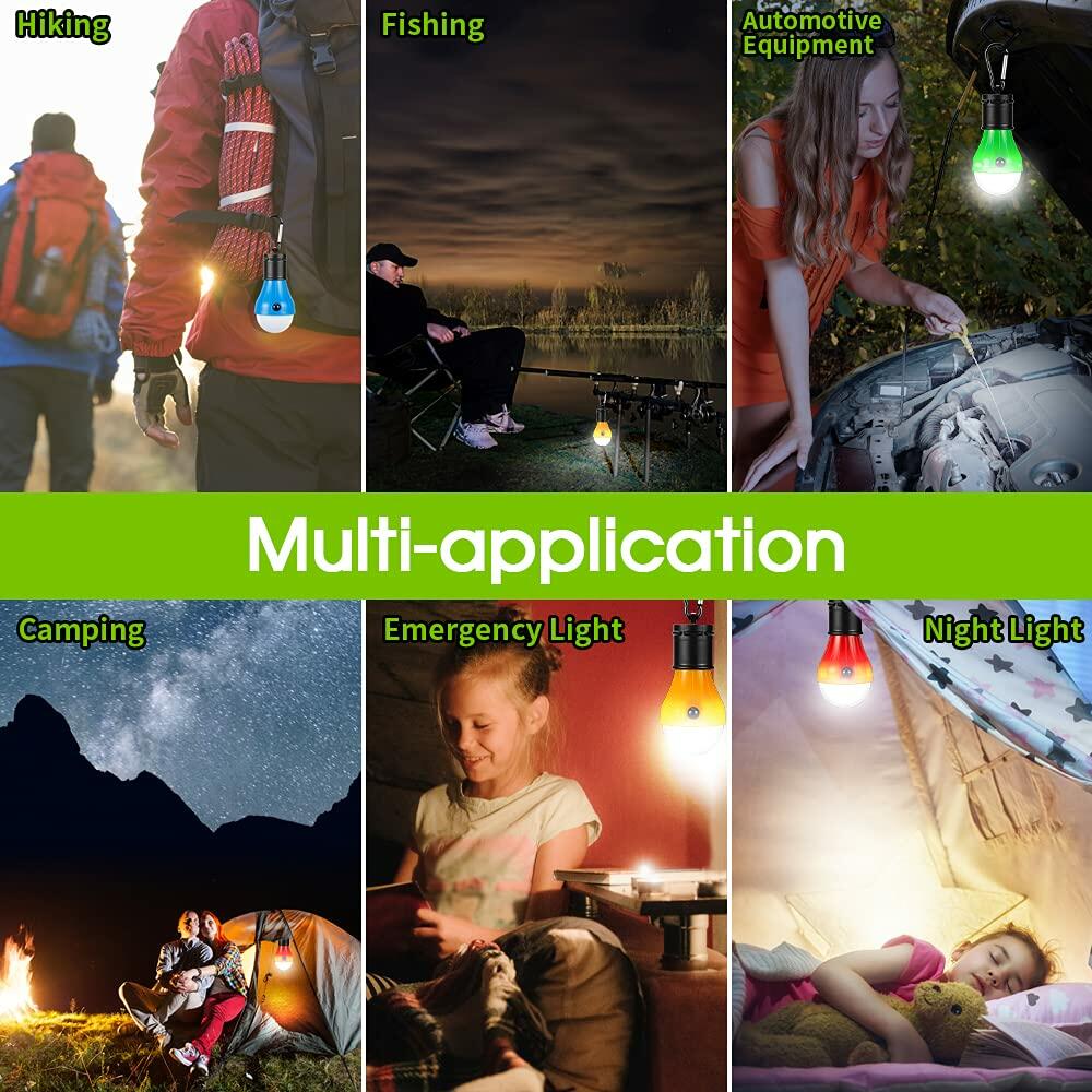 Portable LED Camping Lantern 4-Pack Emergency Light for Hiking