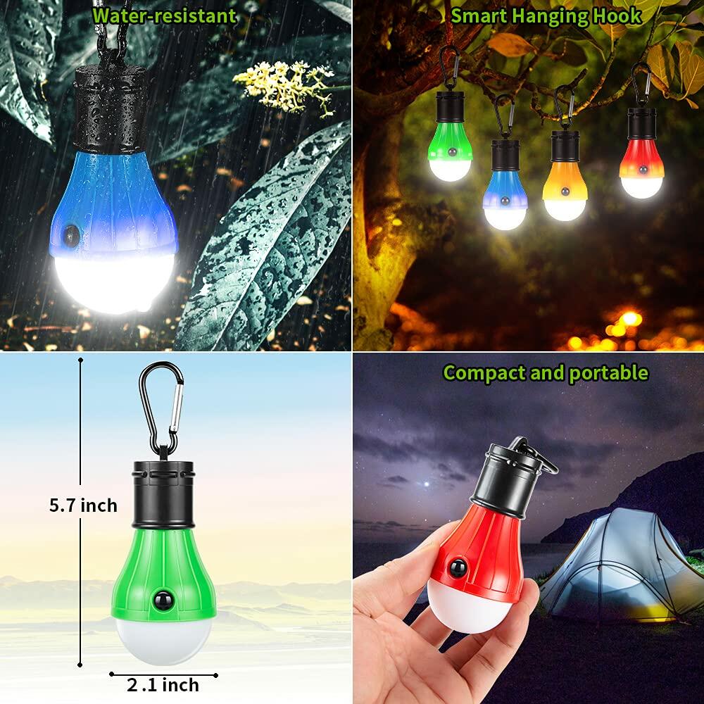 Portable LED Camping Lantern 4-Pack Emergency Light for Hiking