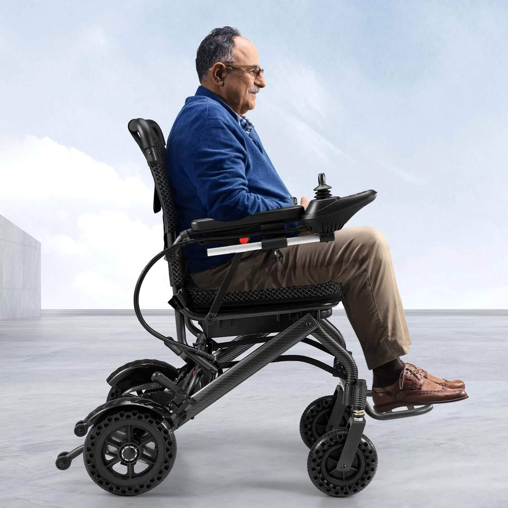 Premium Lightweight Foldable All-Terrain Electric Wheelchair, 300LBS
