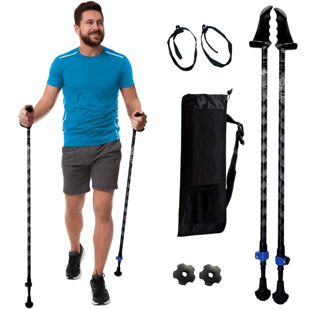 Motivator Walking Poles for Balance and Rehab - Lightweight, Adjustable, and Collapsible with Travel Bag