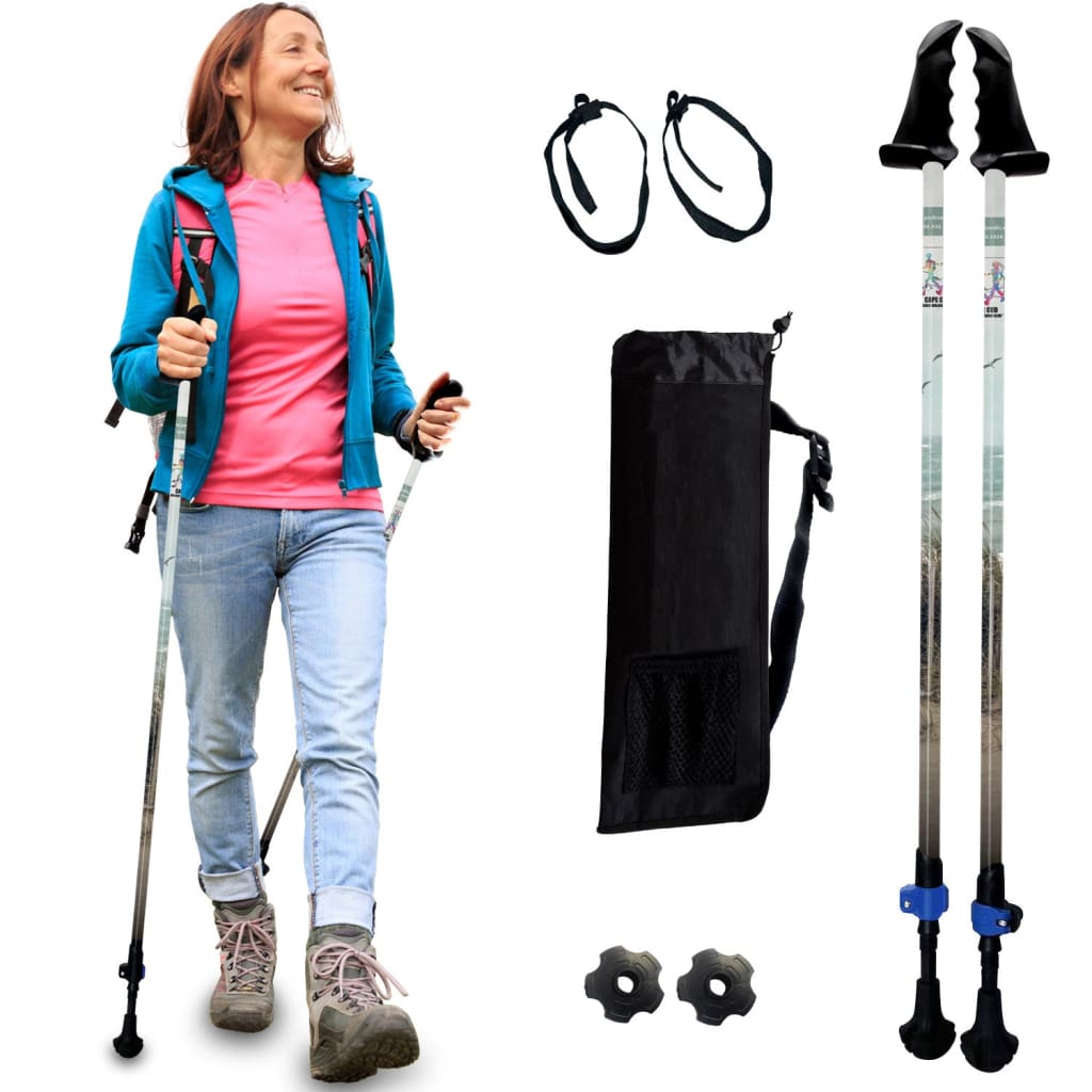Motivator Walking Poles for Balance and Rehab - Lightweight, Adjustable, and Collapsible with Travel Bag