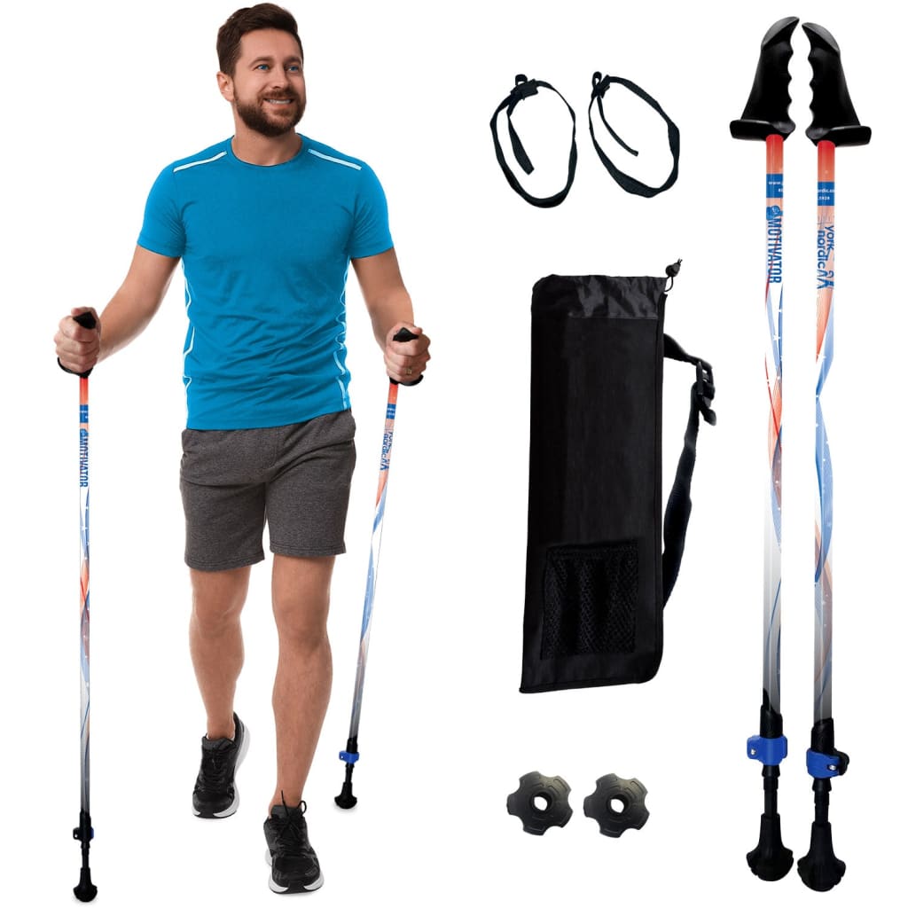 Motivator Walking Poles for Balance and Rehab - Lightweight, Adjustable, and Collapsible with Travel Bag
