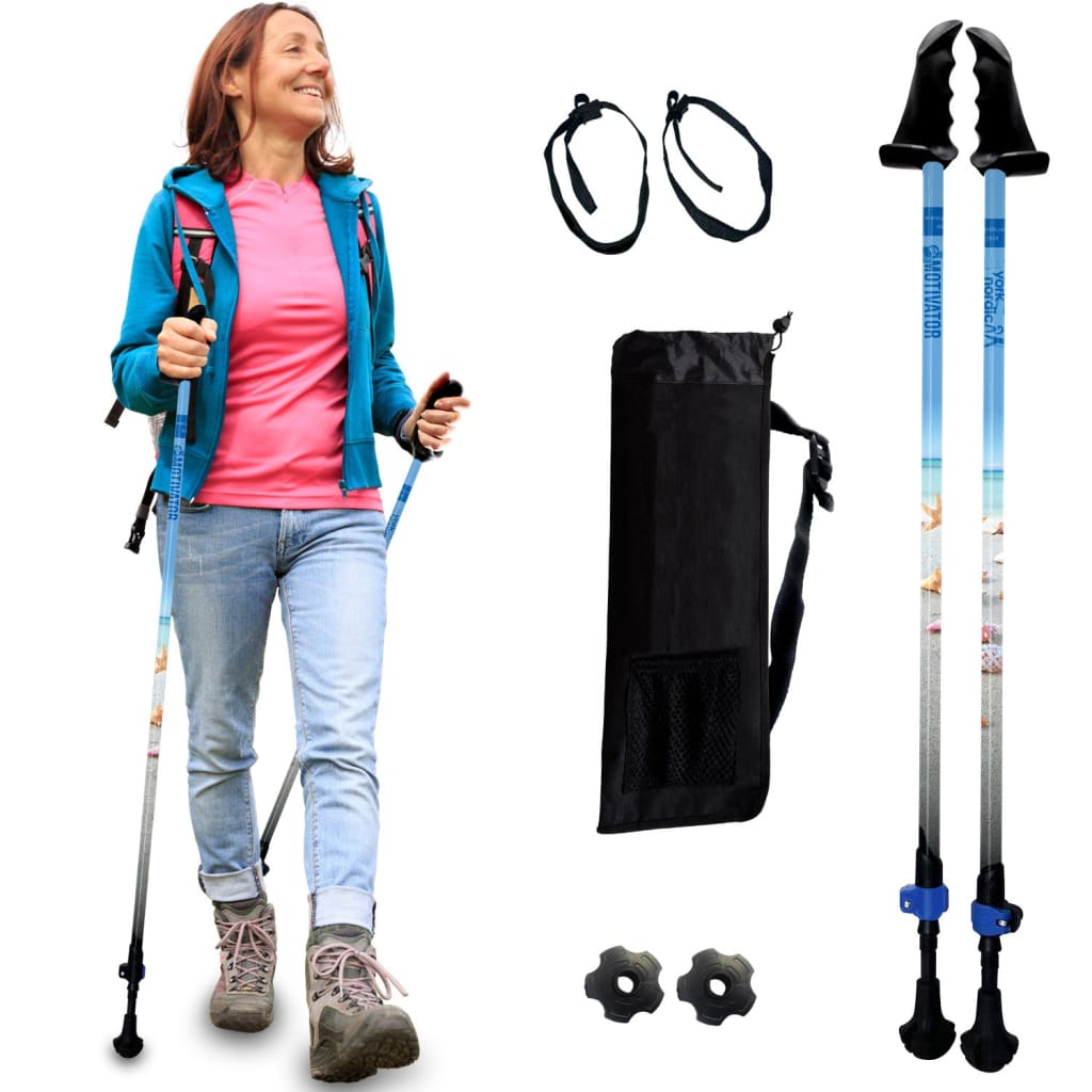 Motivator Walking Poles for Balance and Rehab - Lightweight, Adjustable, and Collapsible with Travel Bag