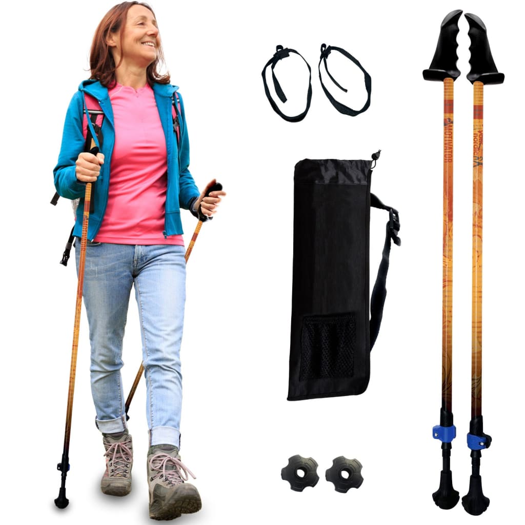 Motivator Walking Poles for Balance and Rehab - Lightweight, Adjustable, and Collapsible with Travel Bag