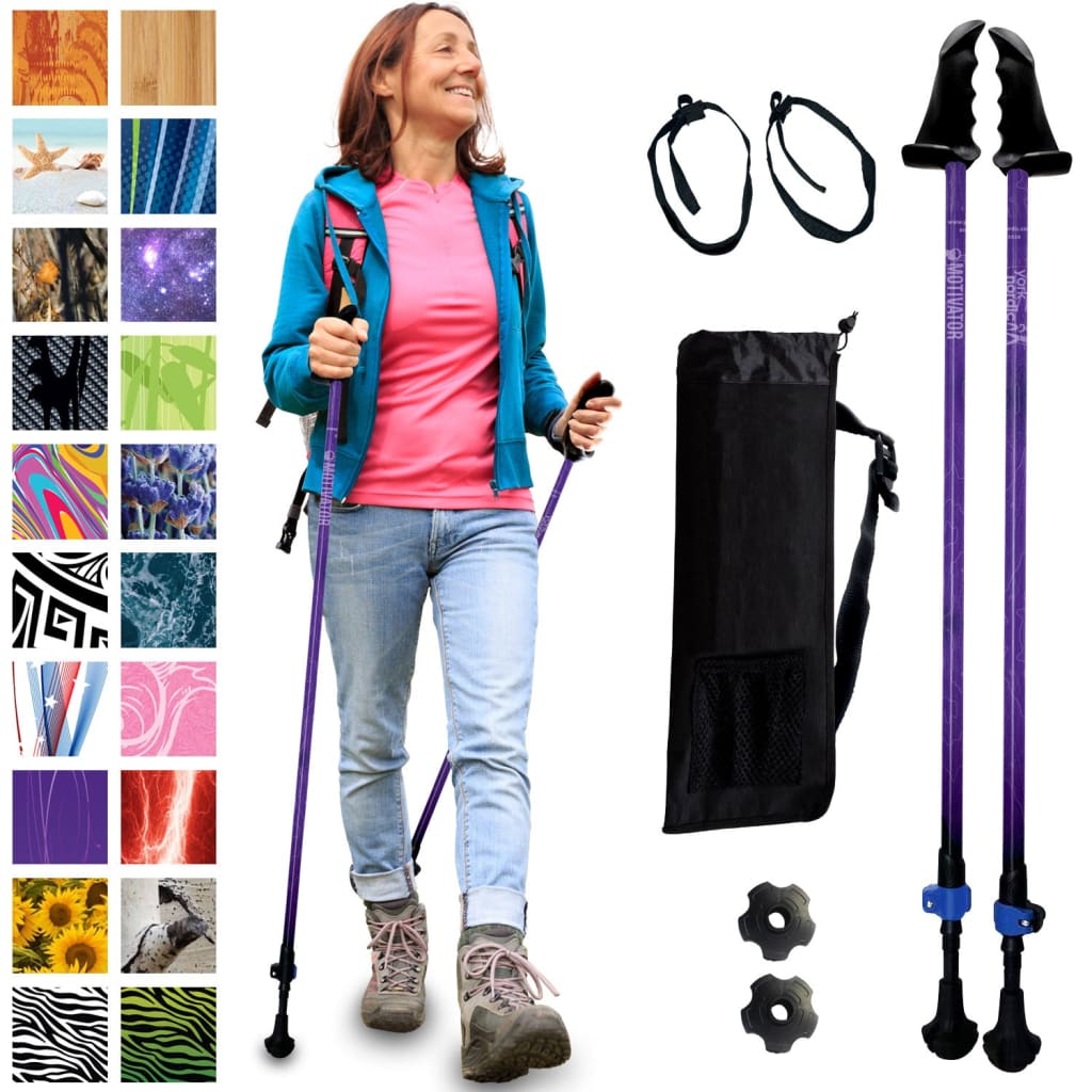 Motivator Walking Poles for Balance and Rehab - Lightweight, Adjustable, and Collapsible with Travel Bag