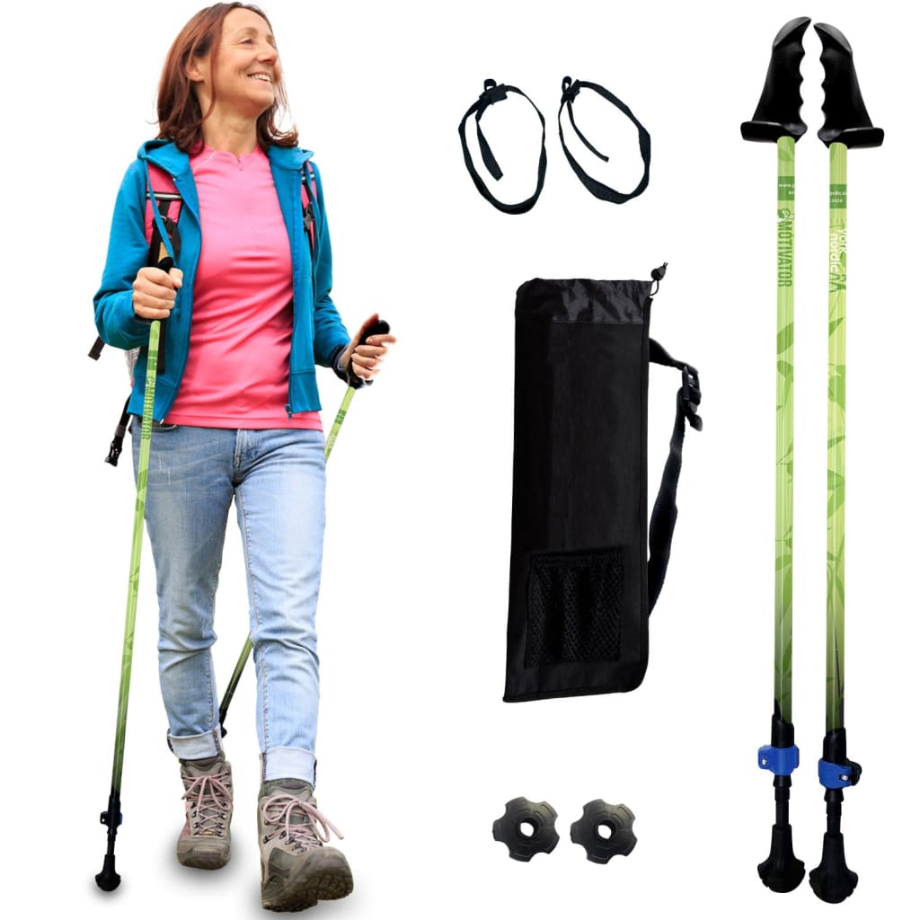 Motivator Walking Poles for Balance and Rehab - Lightweight, Adjustable, and Collapsible with Travel Bag