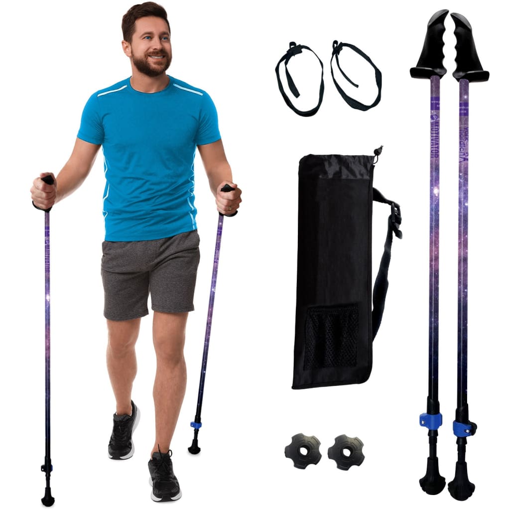 Motivator Walking Poles for Balance and Rehab - Lightweight, Adjustable, and Collapsible with Travel Bag