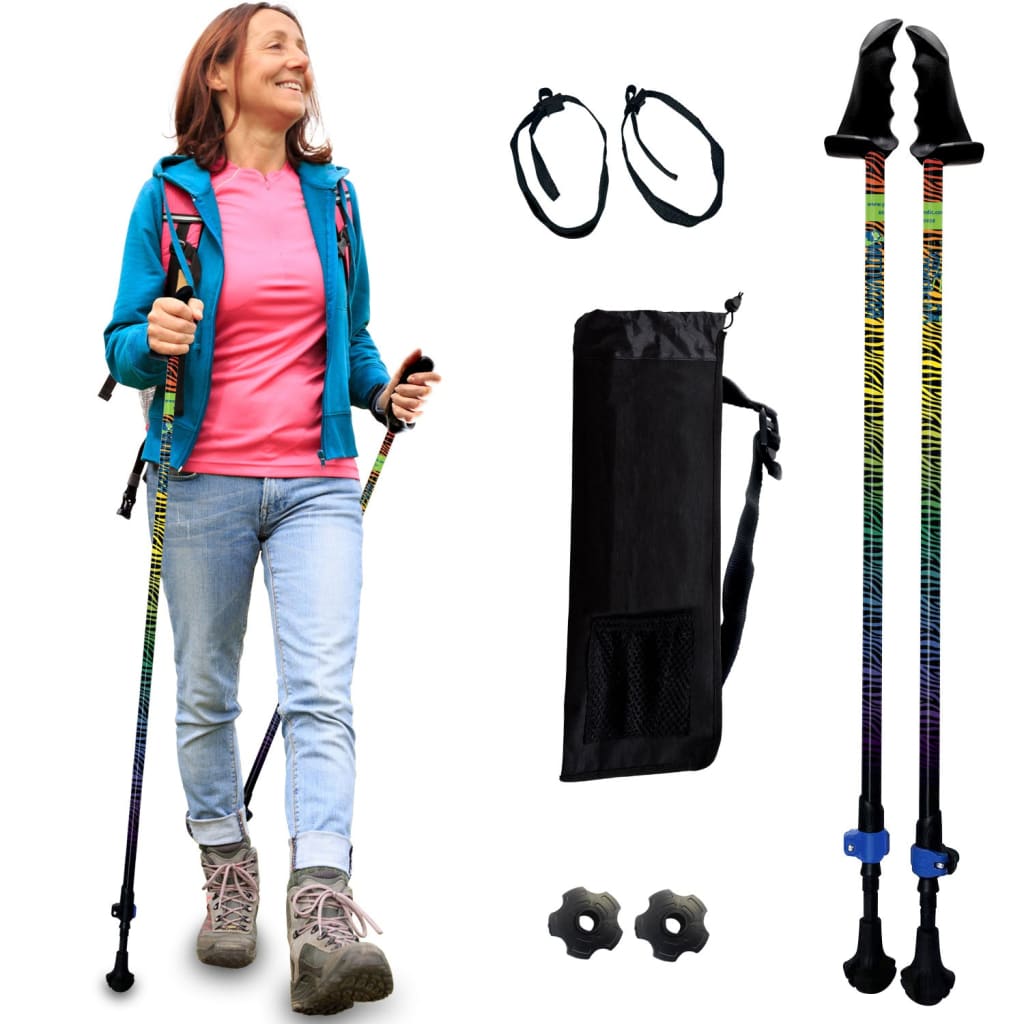 Motivator Walking Poles for Balance and Rehab - Lightweight, Adjustable, and Collapsible with Travel Bag