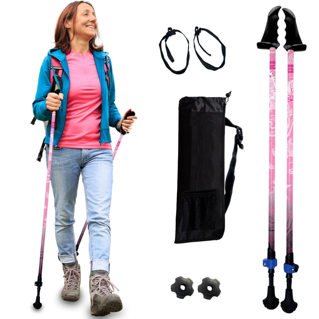 Motivator Walking Poles for Balance and Rehab - Lightweight, Adjustable, and Collapsible with Travel Bag