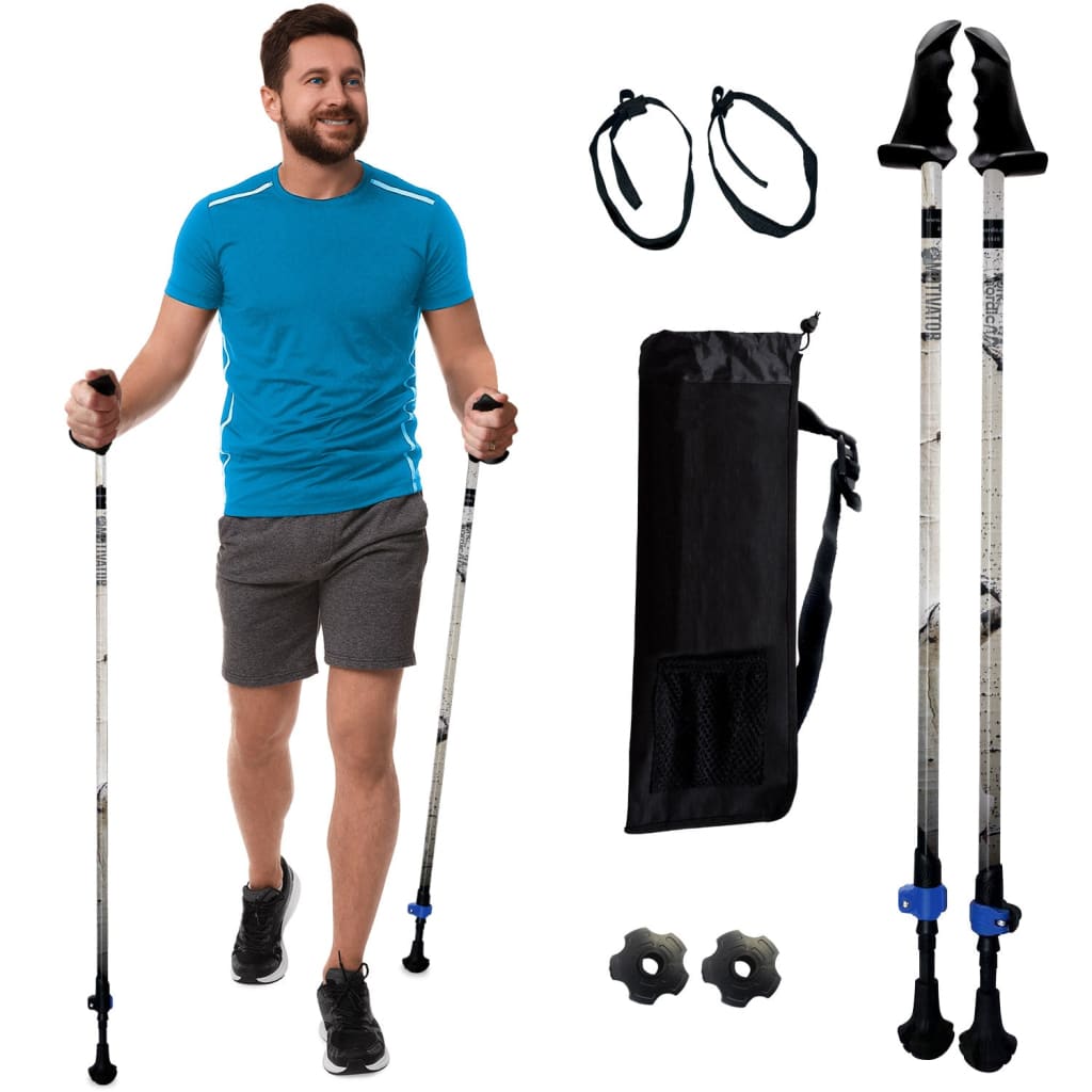 Motivator Walking Poles for Balance and Rehab - Lightweight, Adjustable, and Collapsible with Travel Bag