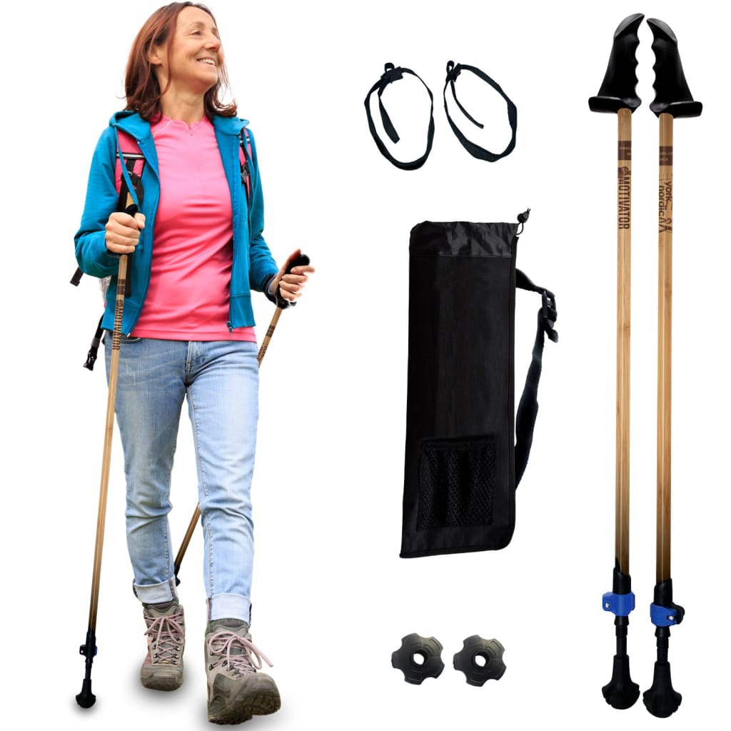 Motivator Walking Poles for Balance and Rehab - Lightweight, Adjustable, and Collapsible with Travel Bag