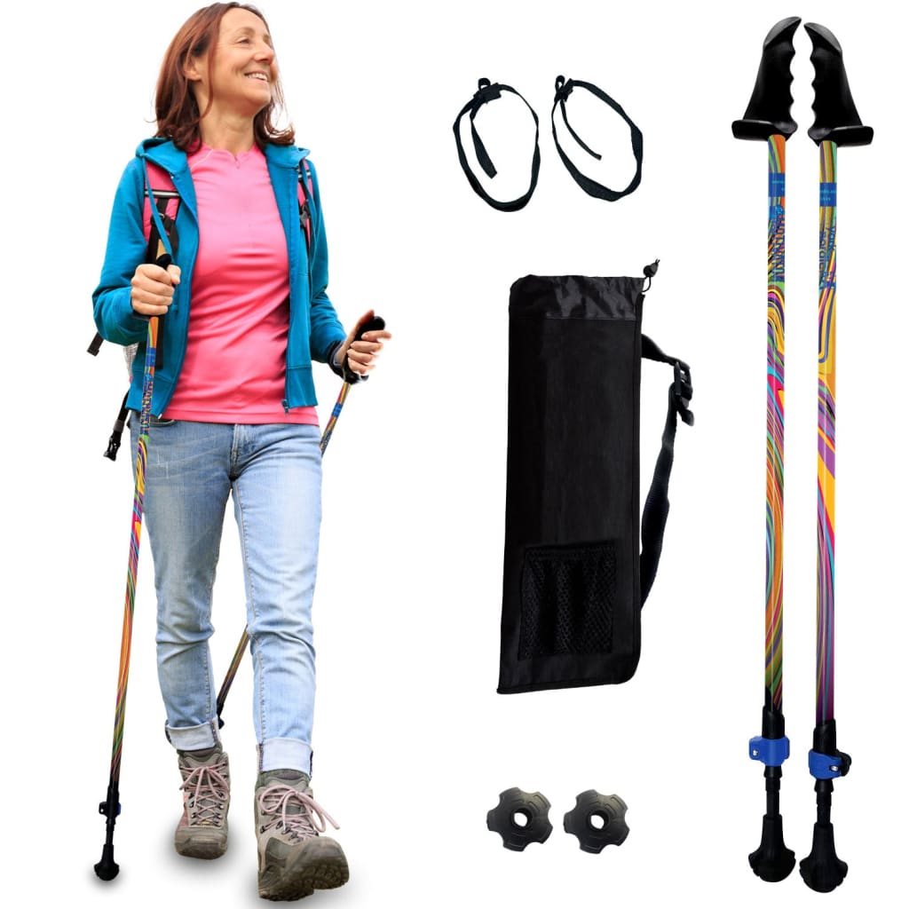 Motivator Walking Poles for Balance and Rehab - Lightweight, Adjustable, and Collapsible with Travel Bag
