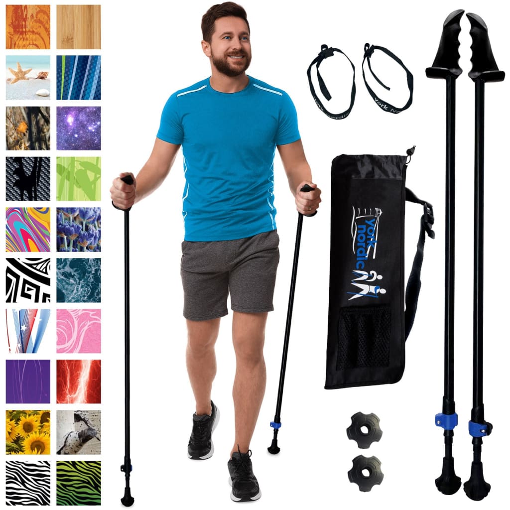 Motivator Walking Poles for Balance and Rehab - Lightweight, Adjustable, and Collapsible with Travel Bag